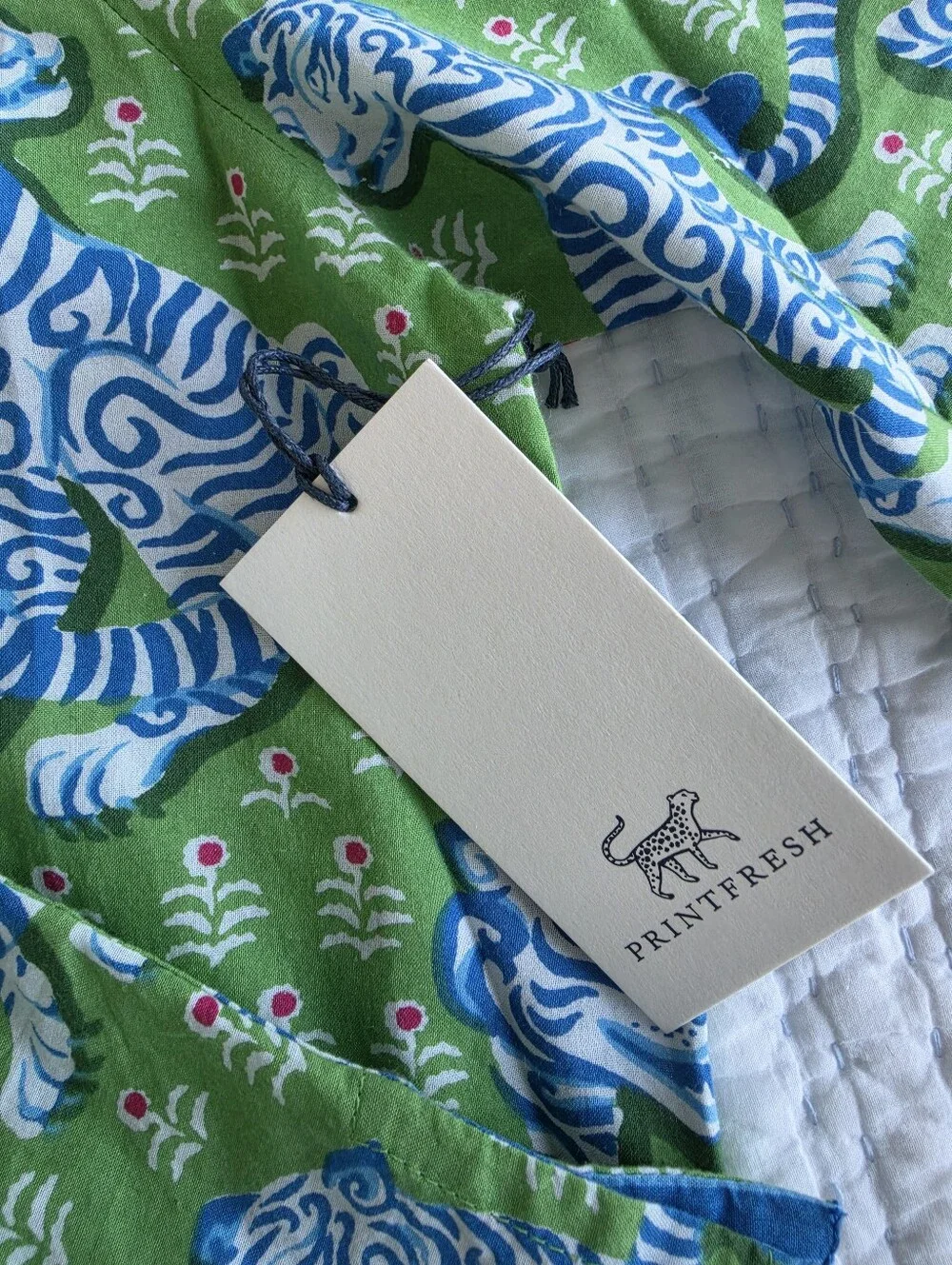 Printfresh Tiger Queen Jade Organic Cotton Long Sleeve & Shorts Sleep Set NWT M